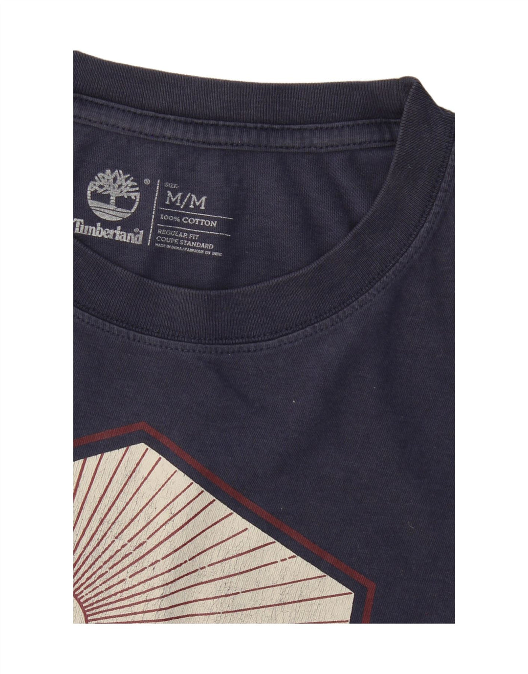 TIMBERLAND Mens Regular Fit Graphic Top Long Sleeve Medium Navy Blue Vintage Timberland and Second-Hand Timberland from Messina Hembry 