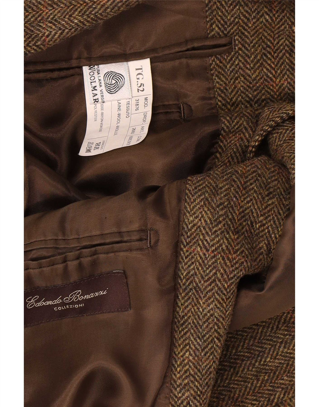 Vintage herre 3 knaps blazerjakke IT 52 XL Khaki sildebensuld
