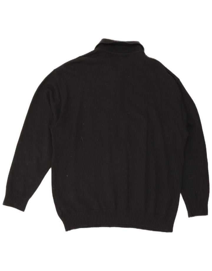 Engbers Herre Polo Neck Jumper Sweater IT 54 XL Sort Geometrisk Uld