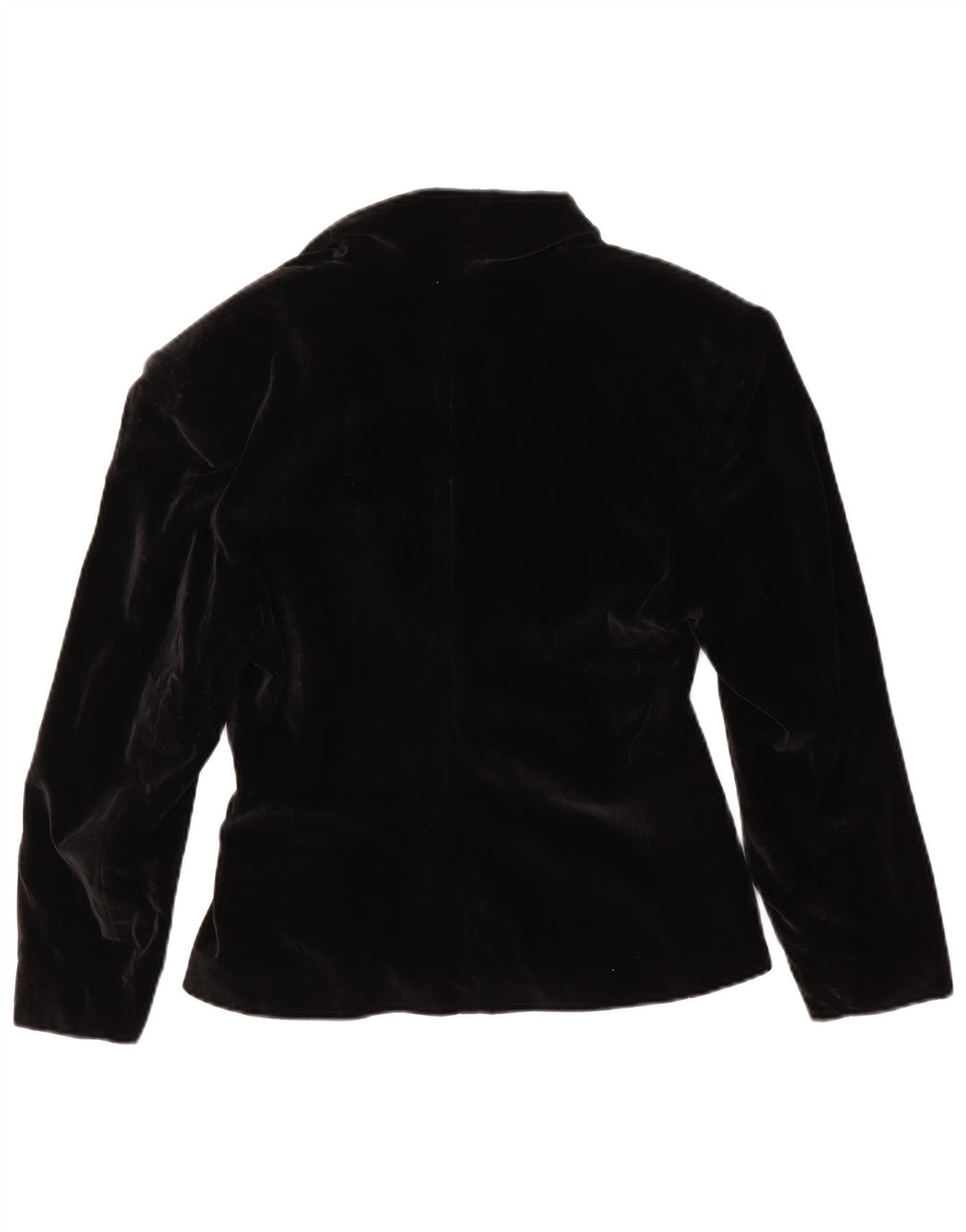 Vintage Dame Double Breasted Velvet Blazer Jacket UK 10 Small Black