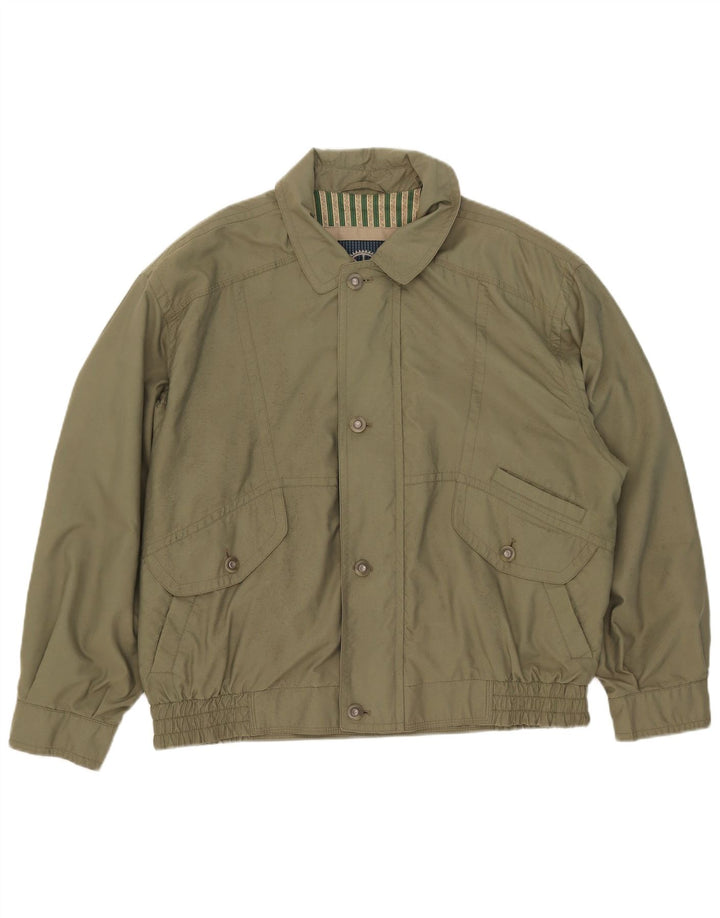 Vintage Bomberjakke til mænd UK 42 XL Grønne mikrofibre