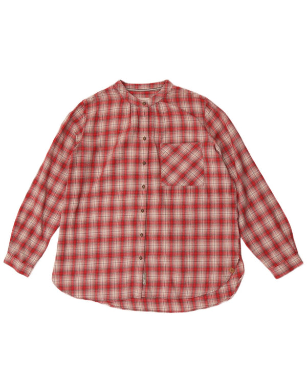 Camel Active Dame Flannel Shirt UK 14 Medium Rød Ternet Bomuld