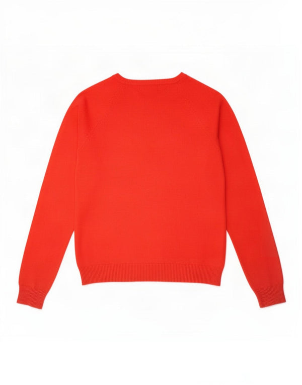 Zara Dame V-hals sweater UK 14 Stor rød bomuld