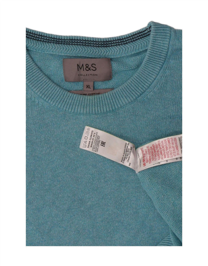 Marks & Spencer Herre sweater med rund hals XL blå bomuld