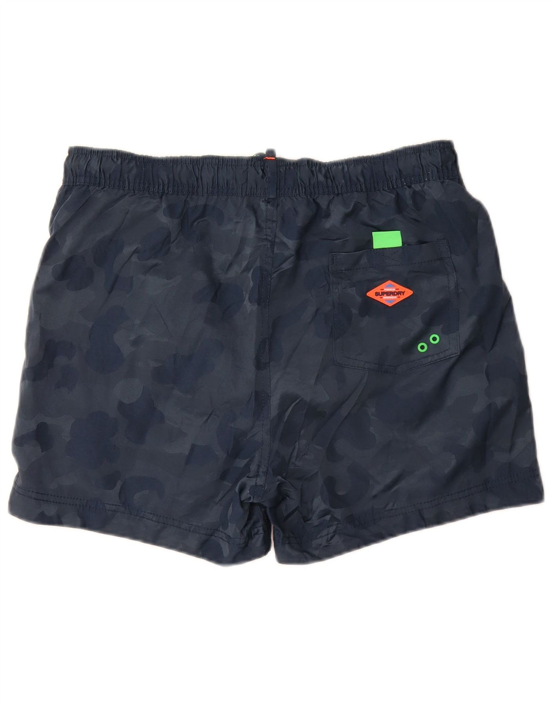 Superdry grafiske svømmeshorts til mænd XL marineblå camouflage polyester