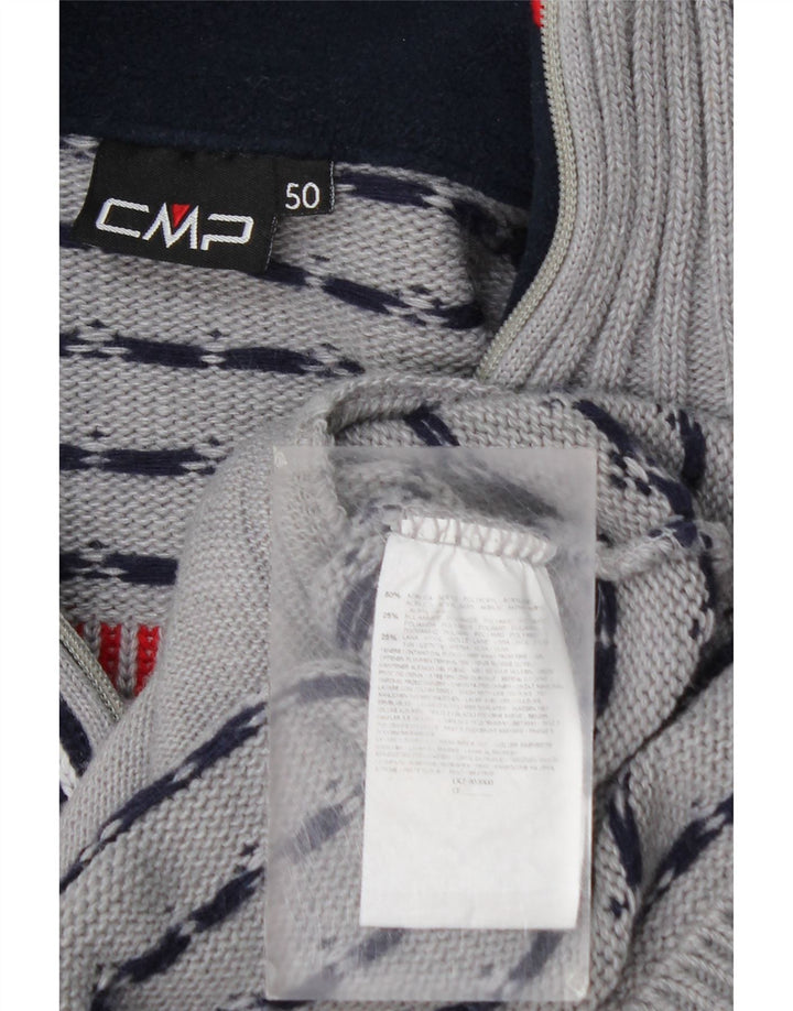 CMP Herre cardigan sweater med fuld lynlås IT 50 Medium Grey Fair Isle Akryl