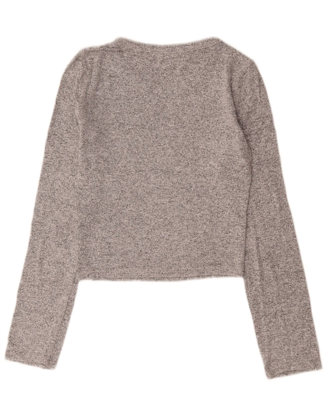 Zara Womens Crop Top Langærmet UK 8 Small Grey Viscose