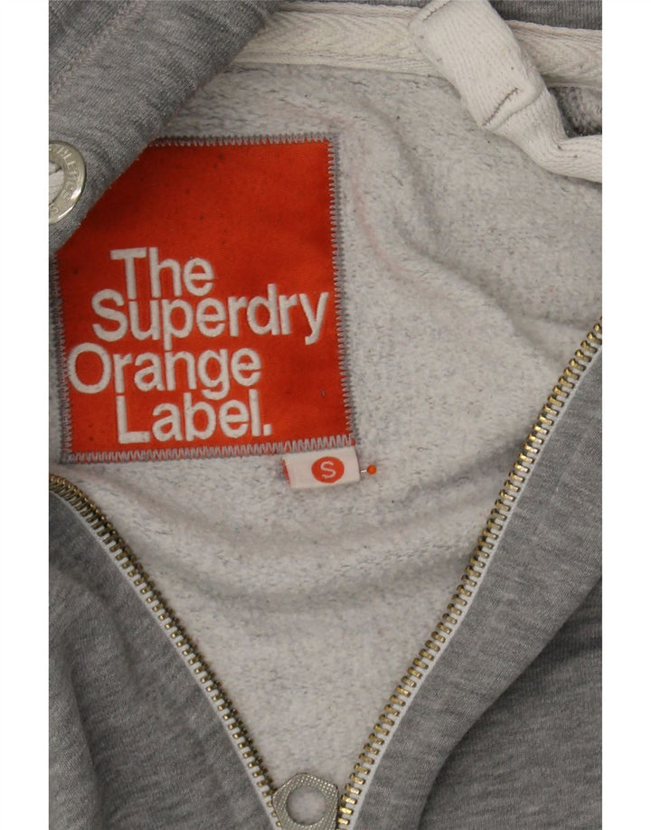 SUPERDRY Womens Zip Hoodie Sweater UK 10 Small Grey Polyester Vintage Superdry and Second-Hand Superdry from Messina Hembry 
