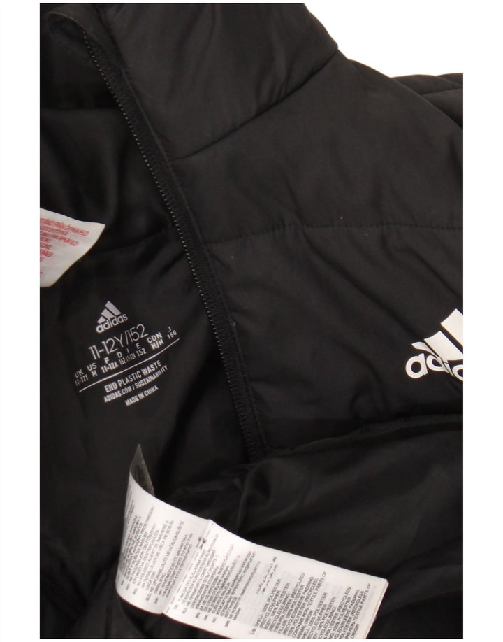 Adidas drenge hættejakke polstret 11-12 år sort polyester