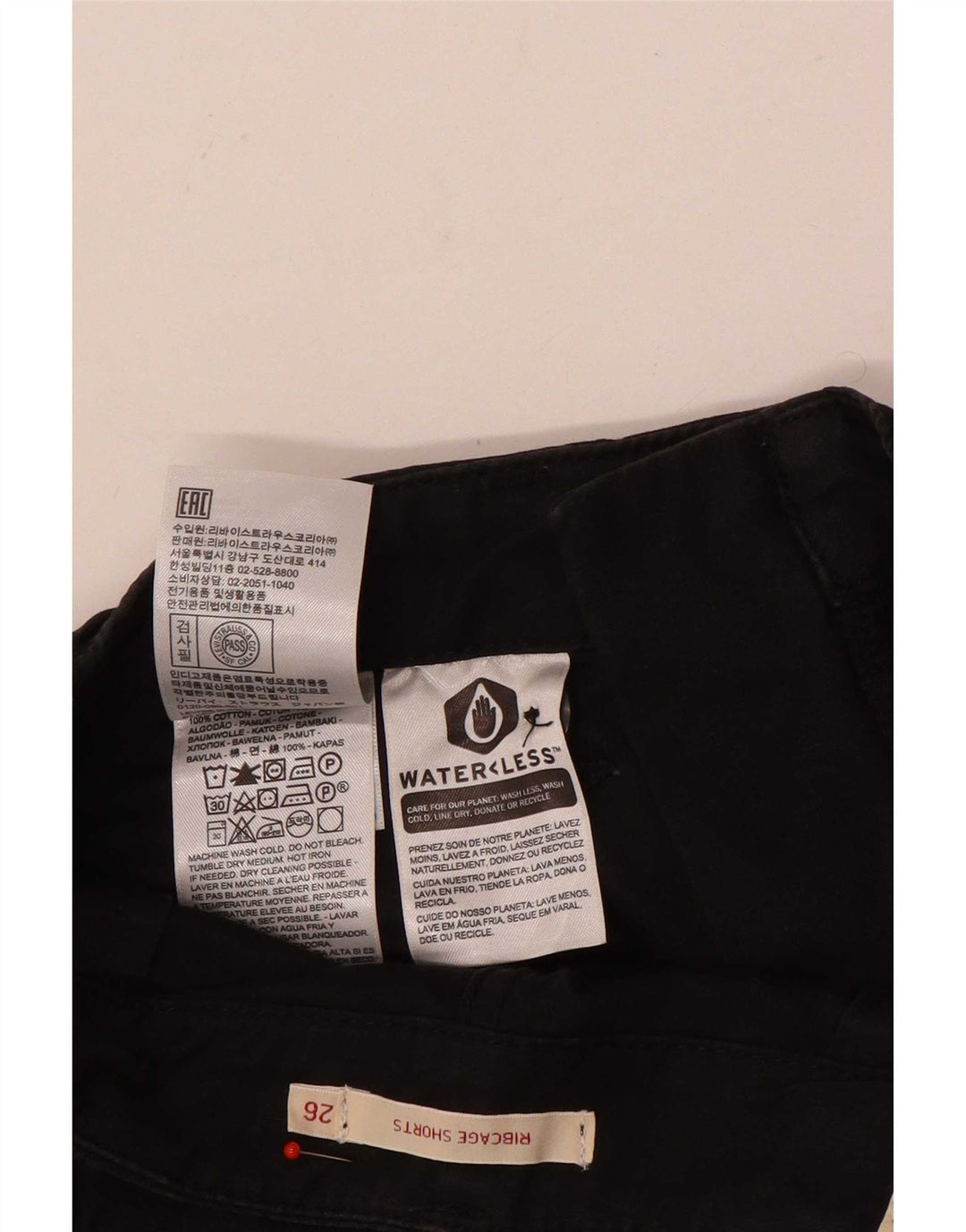 Levi's kvinders ribcage chino-shorts W26 lille sort bomuld