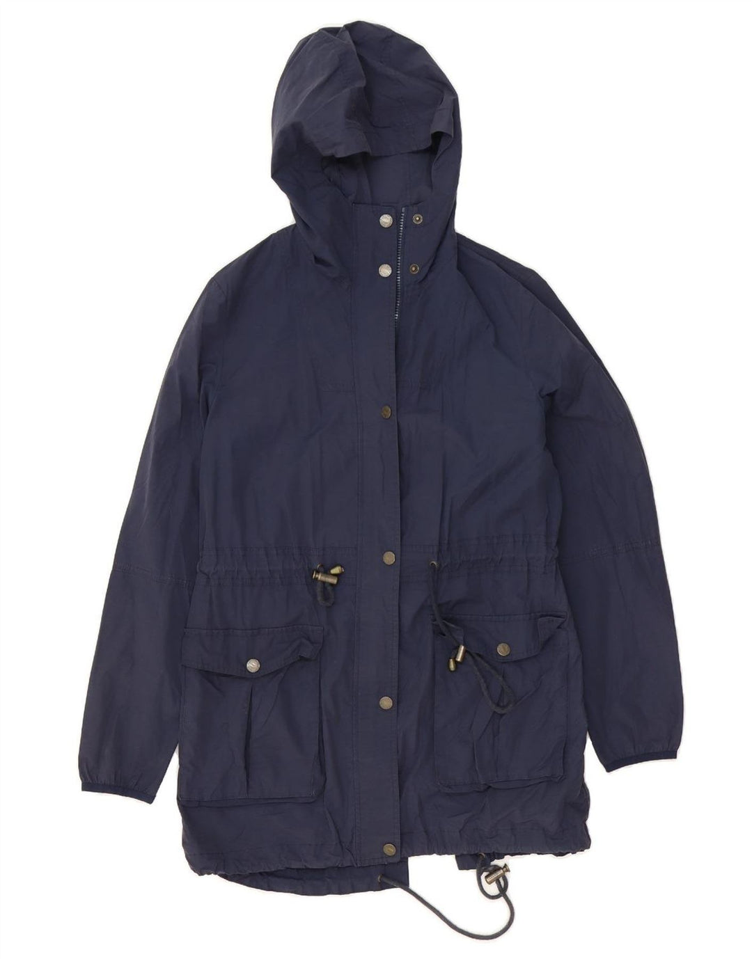 FAT FACE Womens Hooded Parka Jacket UK 10 Small  Navy Blue Nylon Vintage Fat Face and Second-Hand Fat Face from Messina Hembry 
