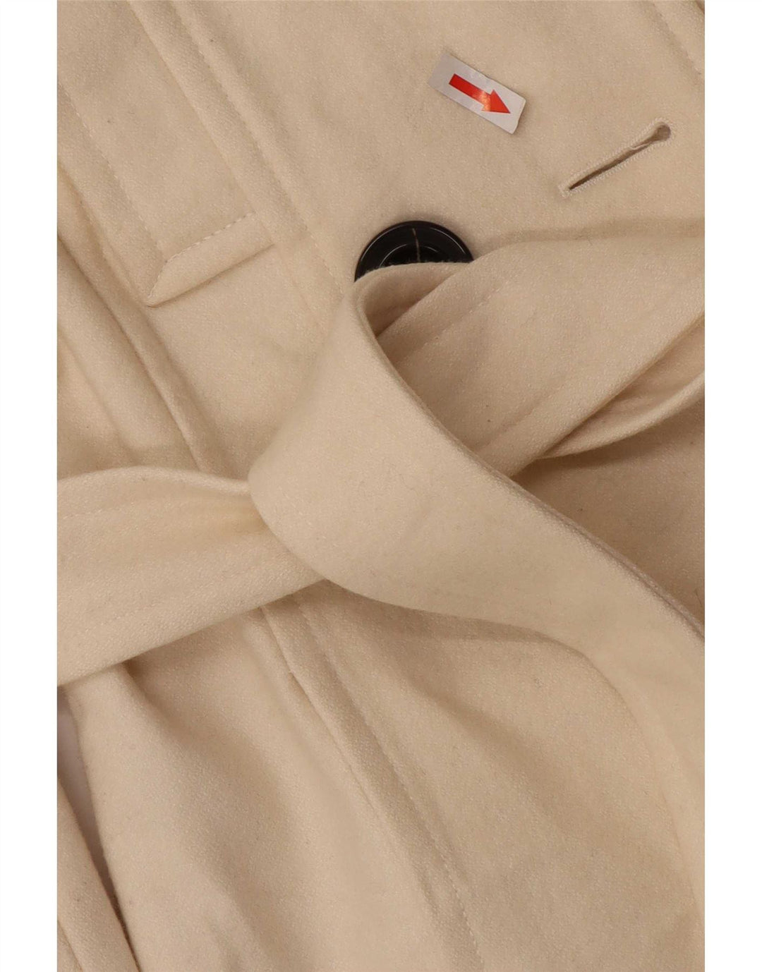 Zara Womens Pea Coat UK 12 Medium Off White Uld