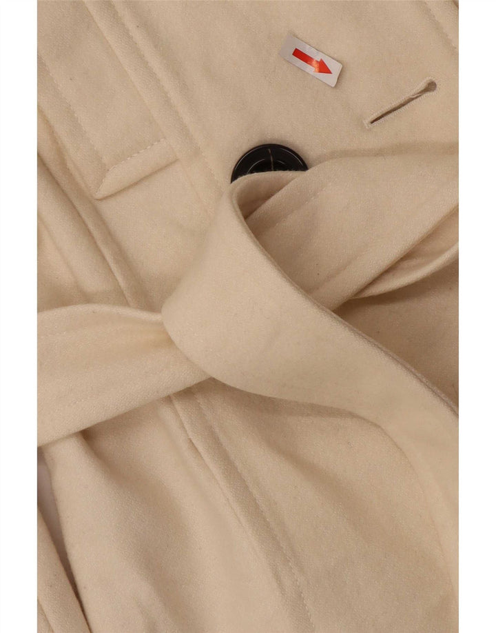 Zara Womens Pea Coat UK 12 Medium Off White Uld