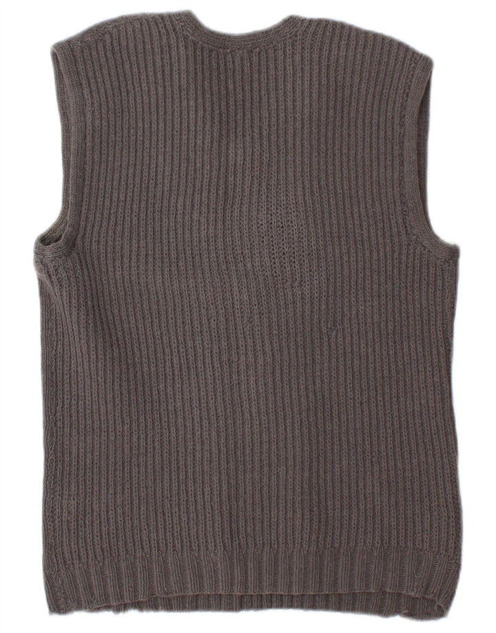 Vintage Dame Vest Tank Top UK 14 Medium Grey