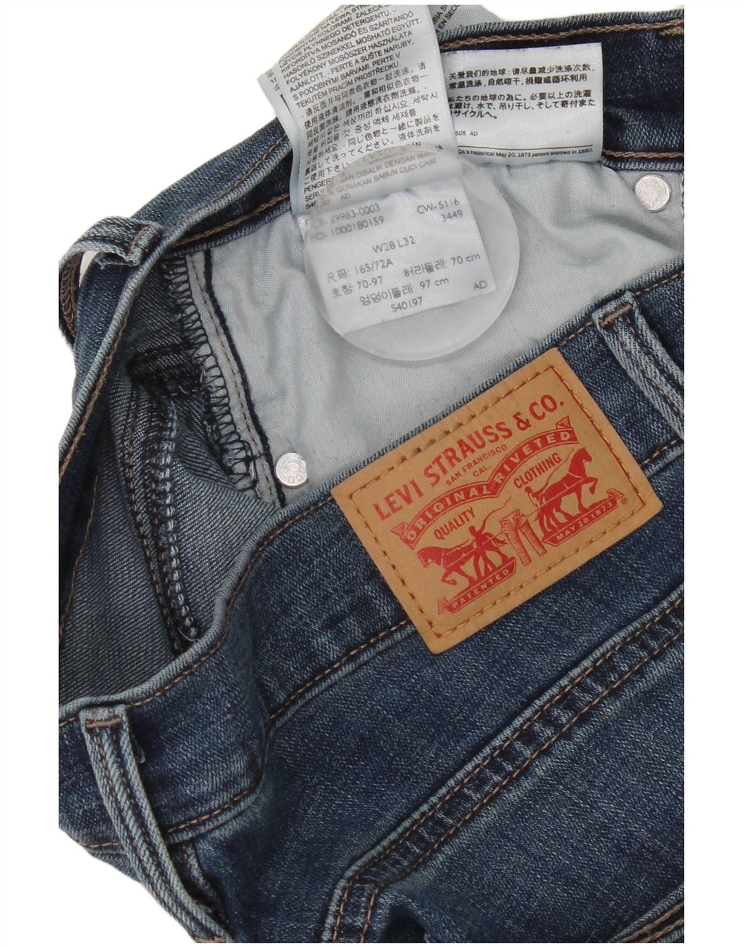 Levi's Kvinder Slankende Slim Jeans W28 L28 Marineblå Bomuld