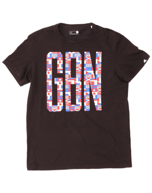 Adidas Herre Climalite grafisk T-shirt top mellem sort bomuld