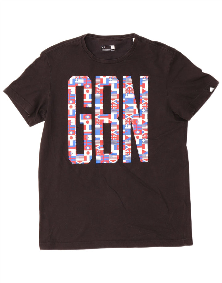 Adidas Herre Climalite grafisk T-shirt top mellem sort bomuld