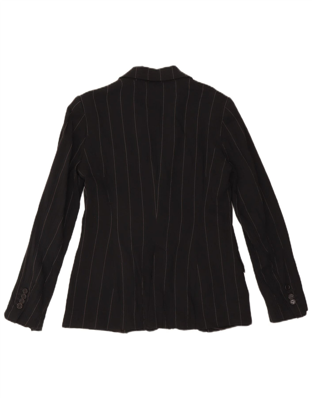 Zara Dame 1 Knap Blazer Jakke EU 38 Lille Sort Stribet Rayon