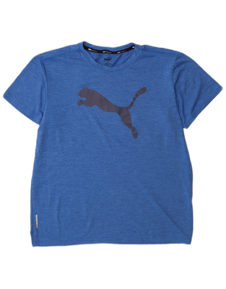 Puma Herre Grafisk T-Shirt Top Stor Blå