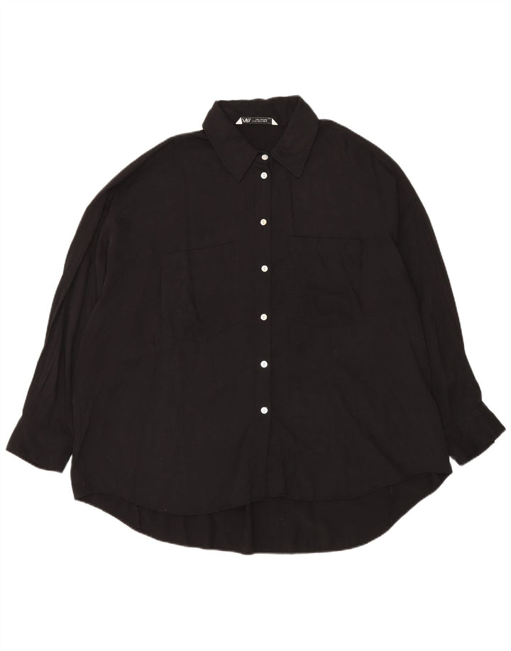 ZARA Oversized skjorte til kvinder UK 18 XL Sort