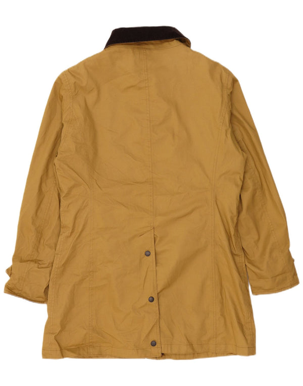 BARBOUR Dame Overfrakke UK 16 Stor Khaki Bomuld