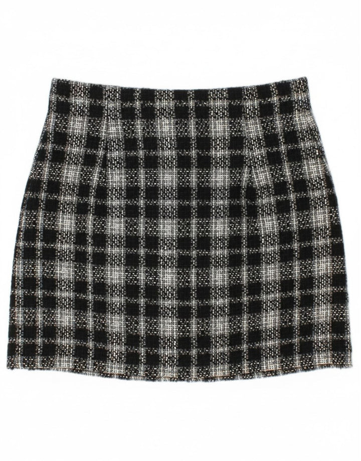 Zara Damestrik Mini-nederdel Small W26 Black Check