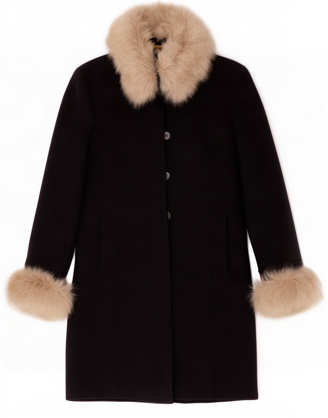 Hobbs Dame Overfrakke UK 12 Medium Navy Blue Uld