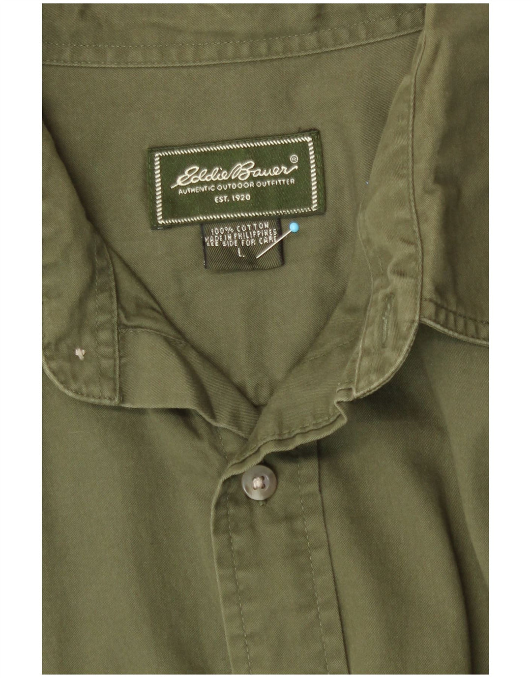 Eddie Bauer herreskjorte stor grøn bomuld