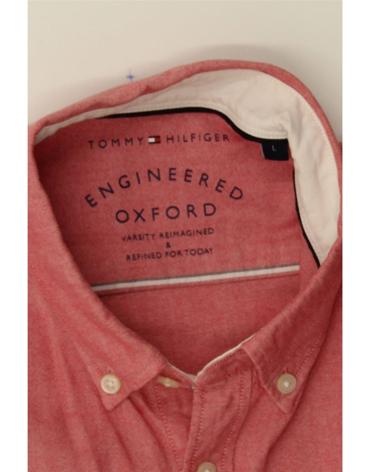 TOMMY HILFIGER Mens Shirt Large Red Vintage Tommy Hilfiger and Second-Hand Tommy Hilfiger from Messina Hembry 