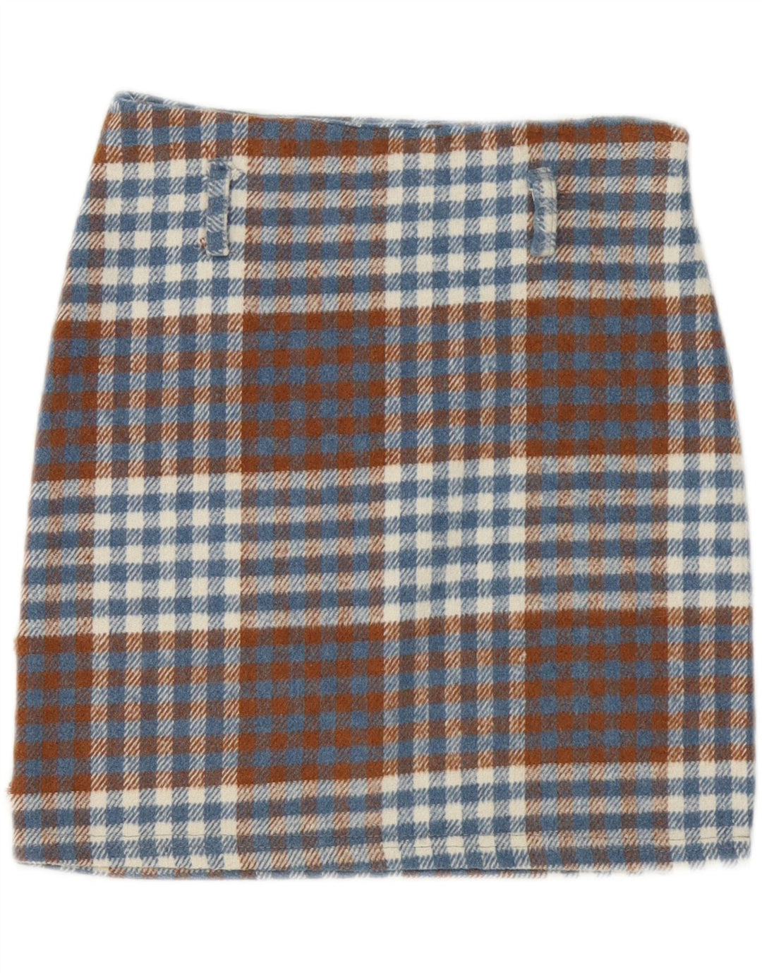 VINTAGE Womens Mini Skirt W28 Medium Blue Check Vintage Vintage and Second-Hand Vintage from Messina Hembry 