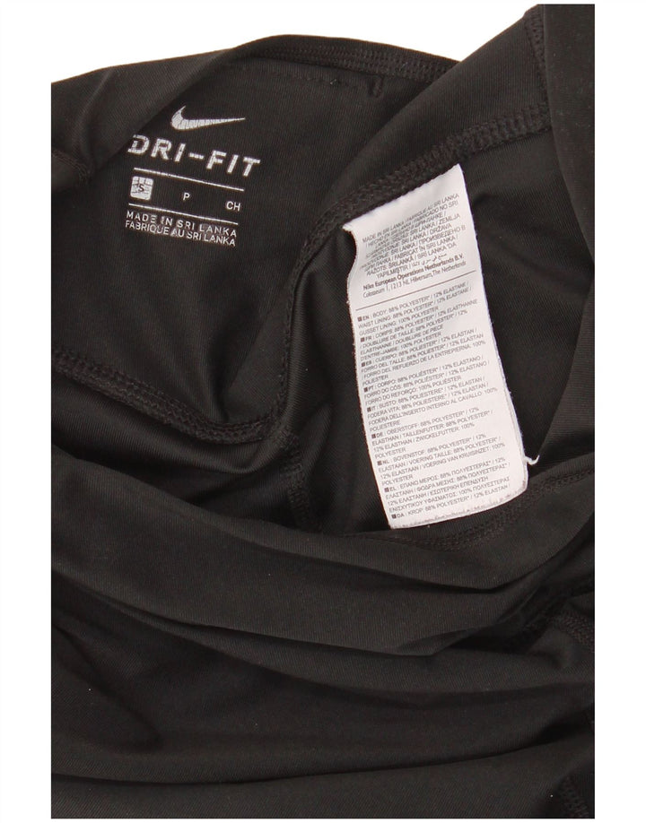 Nike Dame Dri Fit Grafiske Leggings UK 10 Small Black Polyester