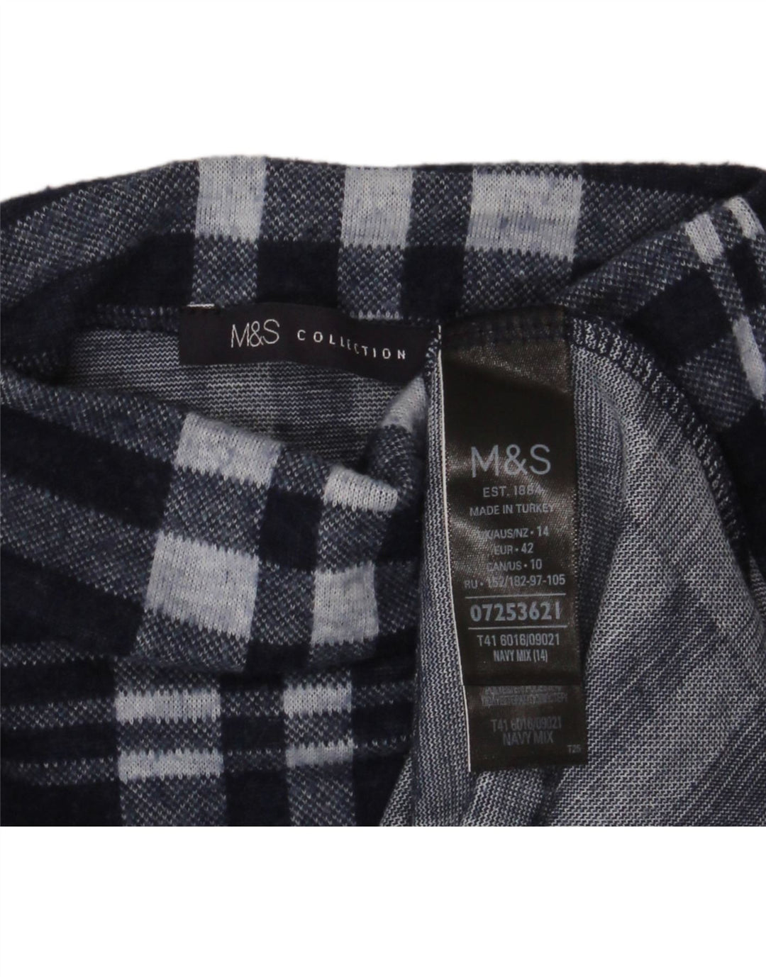 Marks & Spencer Dame Turtle Neck Jumper Sweater UK 14 Large Navy Blue