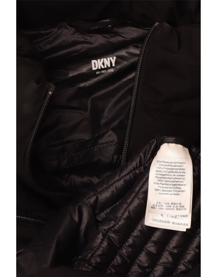 Dkny Womens Plus Size Hættepolstret frakke UK 18 XL Sort Polyester