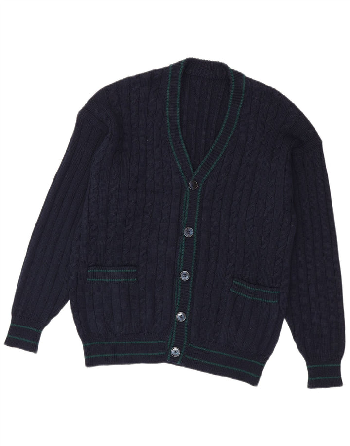 Vintage cardigan sweater til mænd mellem marineblå