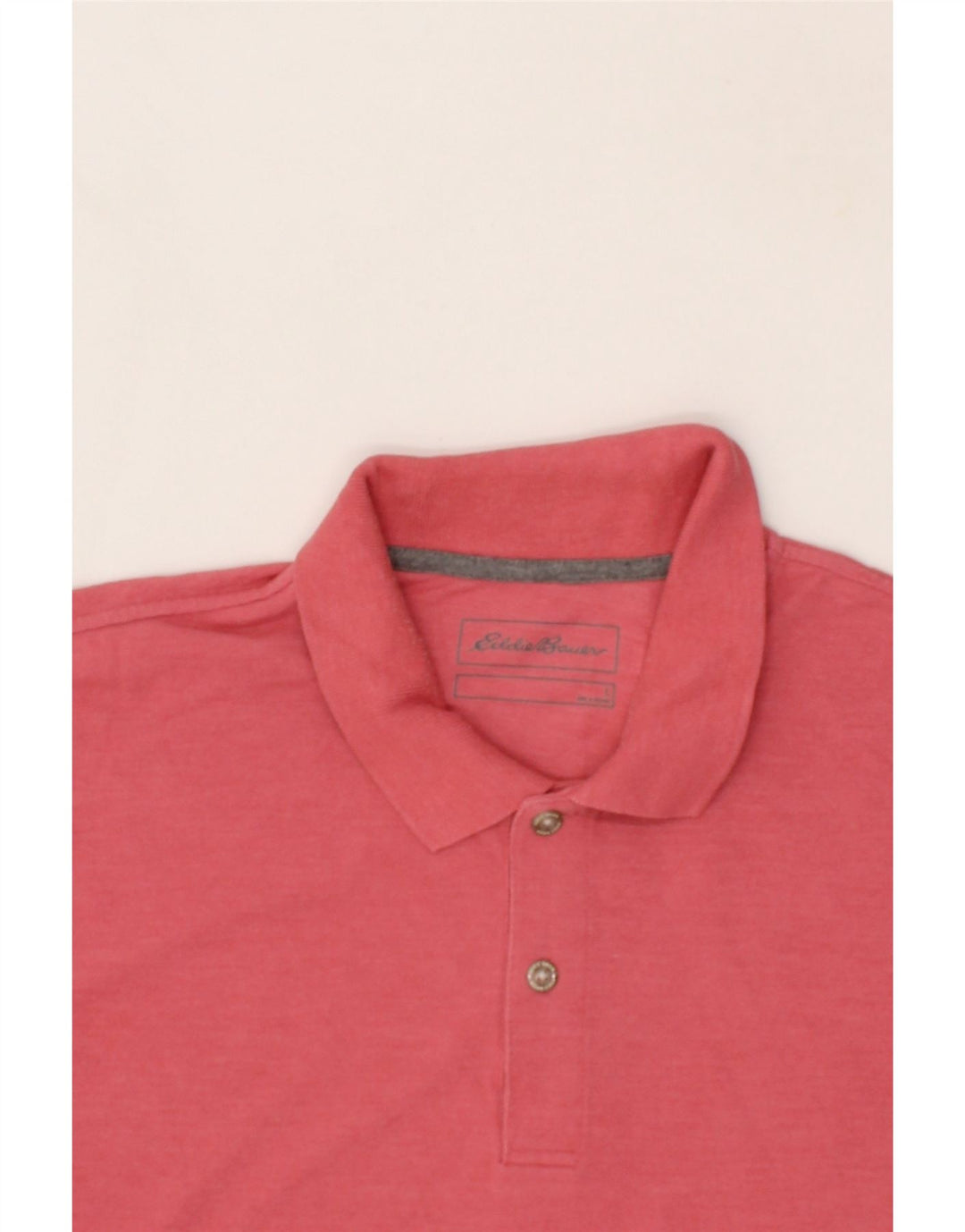 EDDIE BAUER Mens Polo Shirt Large Pink Cotton Vintage Eddie Bauer and Second-Hand Eddie Bauer from Messina Hembry 