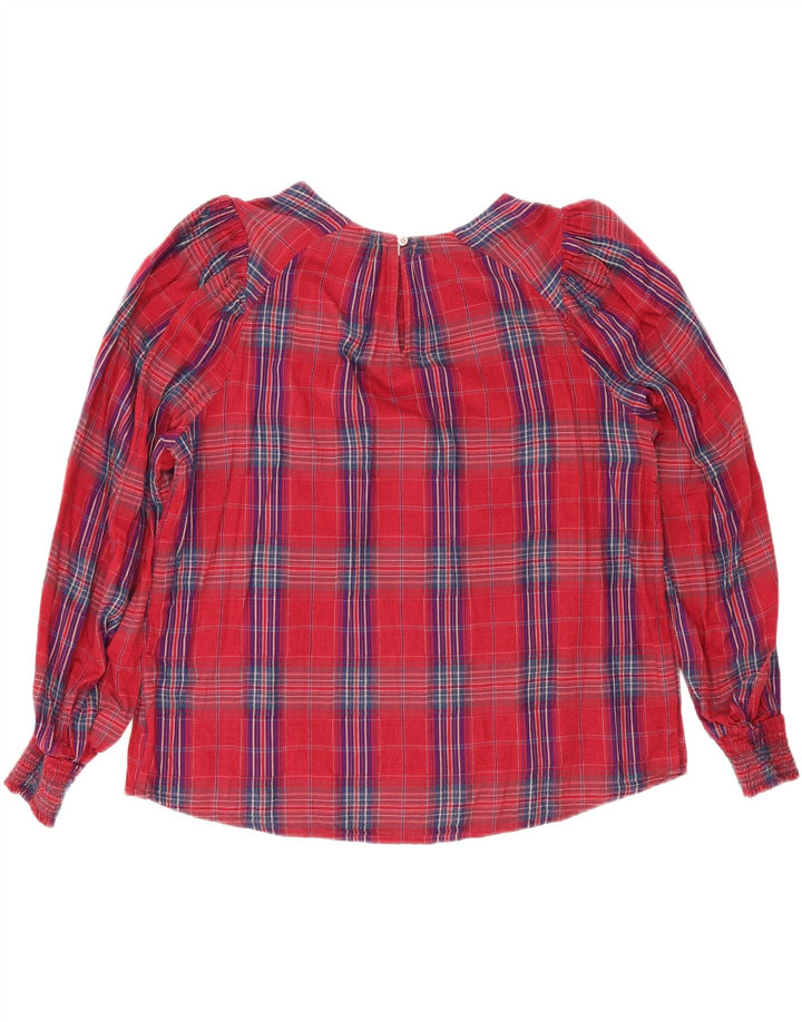 DESIGUAL Womens Oversized Blouse Top UK 10 Small Red Check Vintage Desigual and Second-Hand Desigual from Messina Hembry 