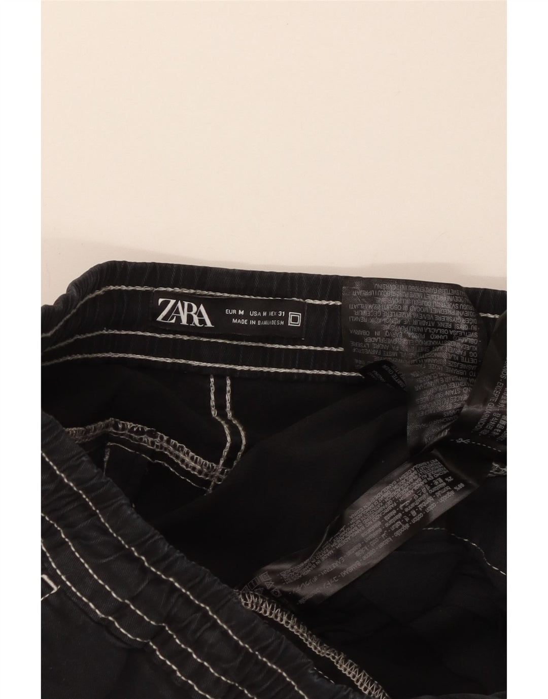 Zara Herre Joggers Cargo Bukser Medium W31 L26 Marineblå Bomuld