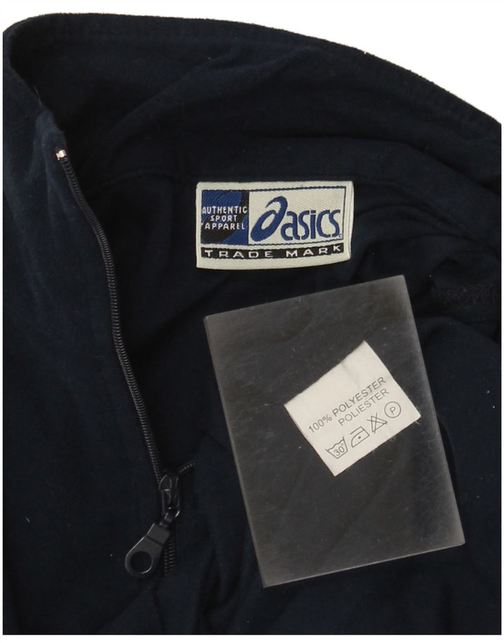 Asics Herre Zip Neck Pullover Træningsdragt Top Small Navy Blue Polyester