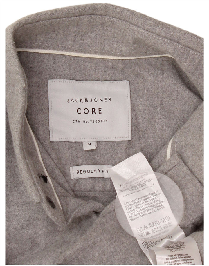 JACK & JONES Herre Regular Fit Flanelskjorte Medium Grå Bomuld