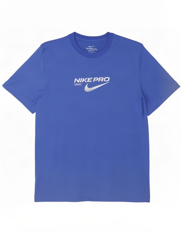 Nike Herre grafisk T-shirt Top Medium Blue Bomuld