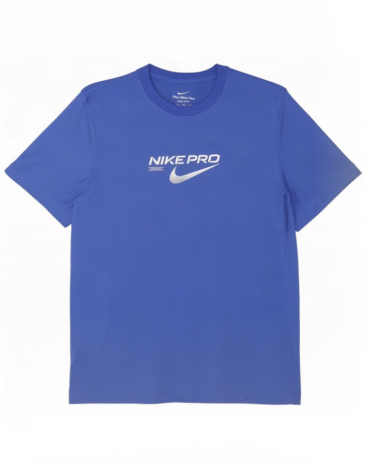 Nike Herre grafisk T-shirt Top Medium Blue Bomuld