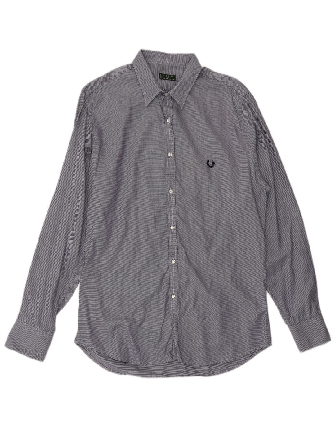 FRED PERRY Herreskjorte Medium Blue Pinstripe Bomuld