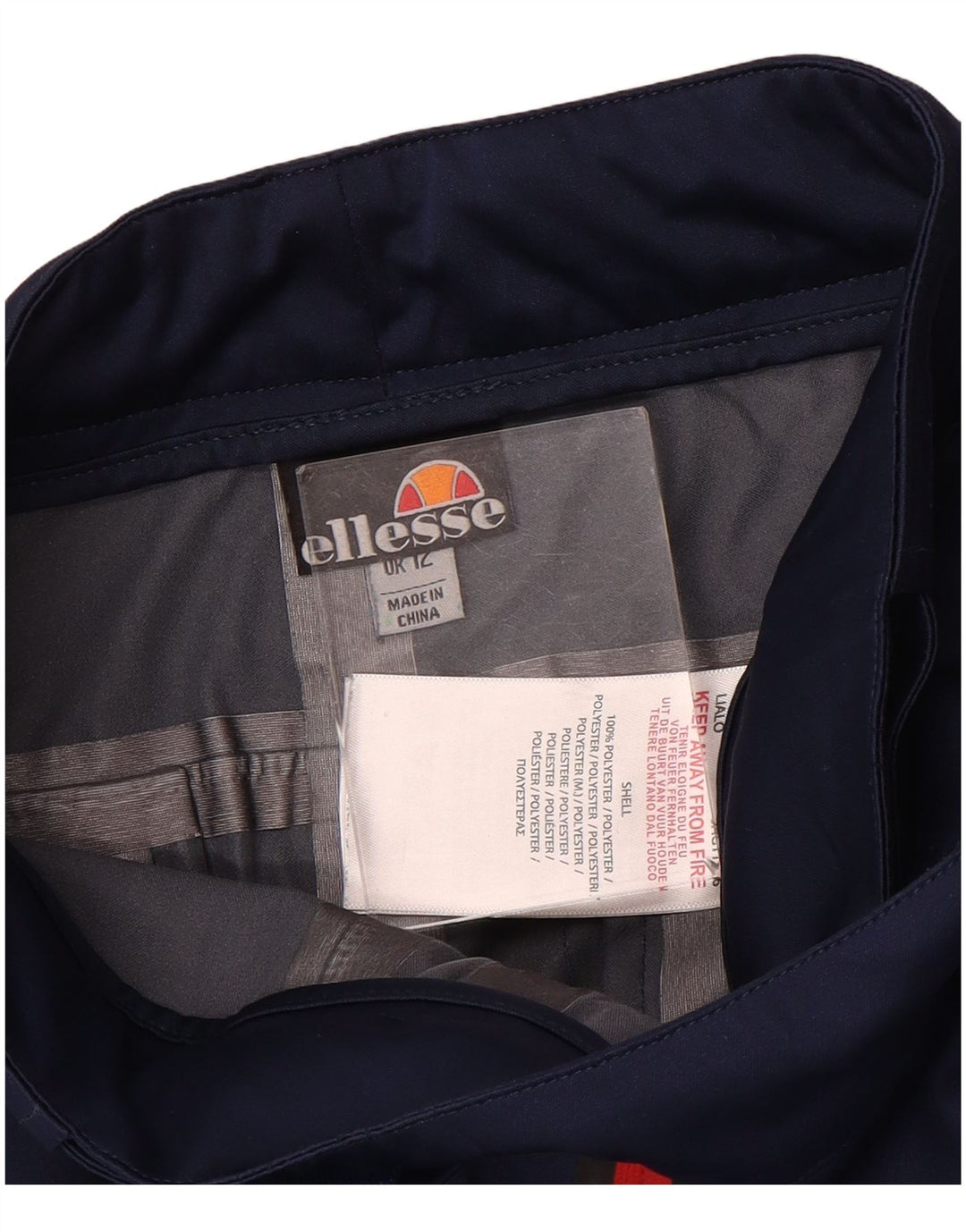 Ellesse Dame Windbreaker Bukser UK 12 Medium Navy Blue Polyester