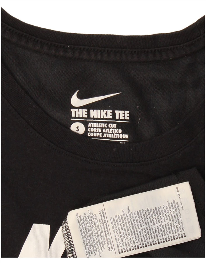 NIKE Mens Athletic Cut Graphic T-Shirt Top Small Black Cotton