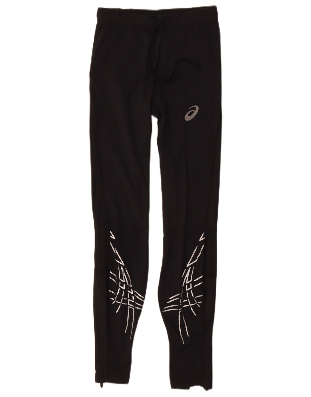 Asics Womens Leggings UK 8 Lille sort geometrisk polyamid