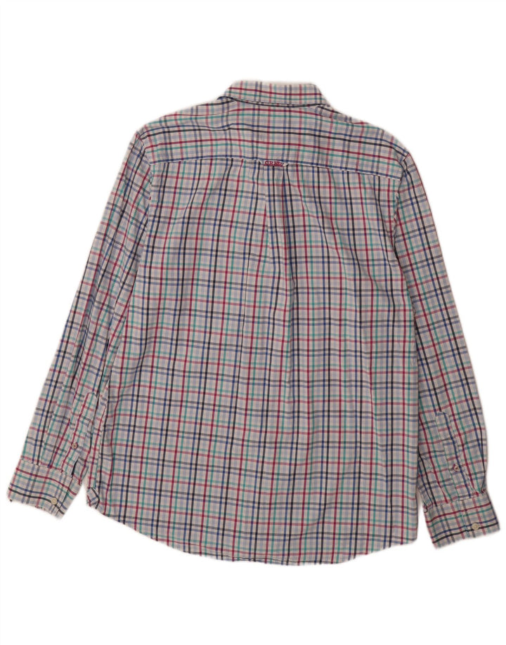 CREW CLOTHING Herreskjorte Stor blå ternet bomuld