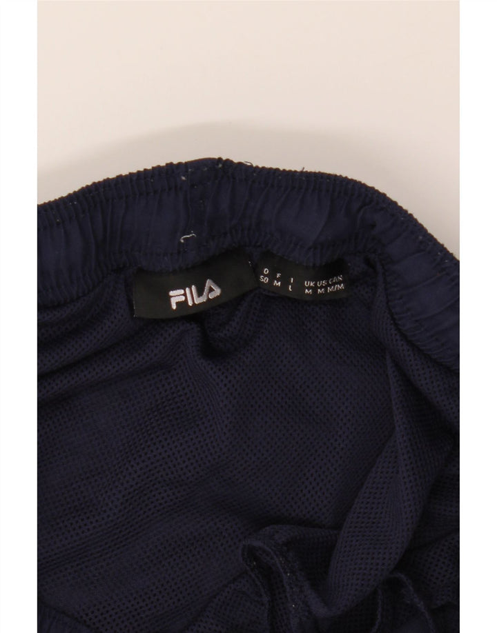 FILA Mens Graphic Sport Shorts Medium  Navy Blue Polyester Vintage Fila and Second-Hand Fila from Messina Hembry 