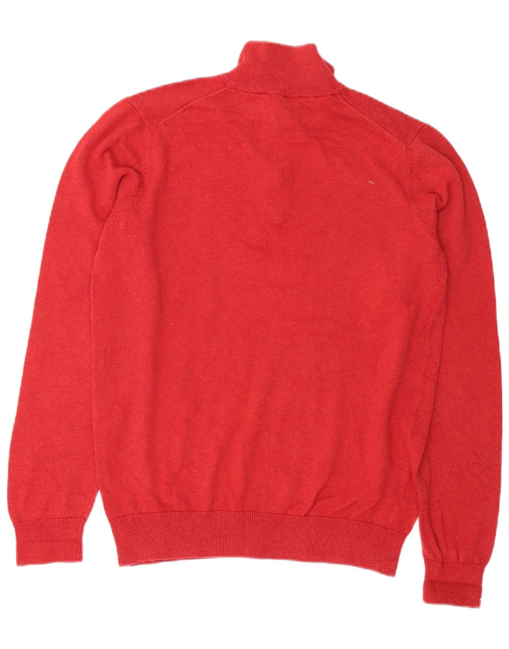 Besætningstøj Herre Zip Neck Jumper Sweater Medium Rød Bomuld