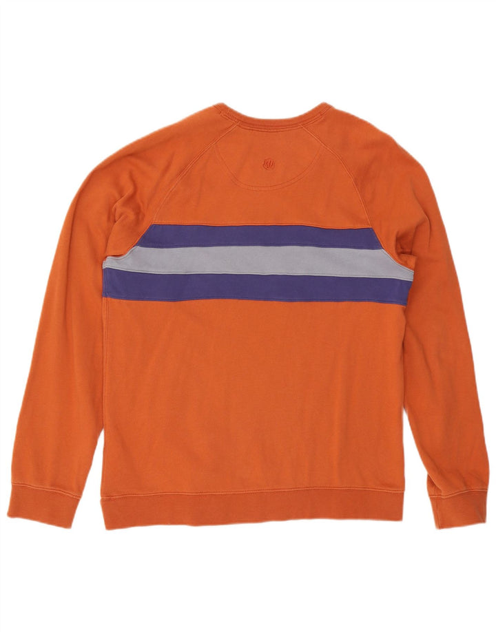 Fat Face Herre Sweatshirt Jumper Lille Orange Colourblock Bomuld
