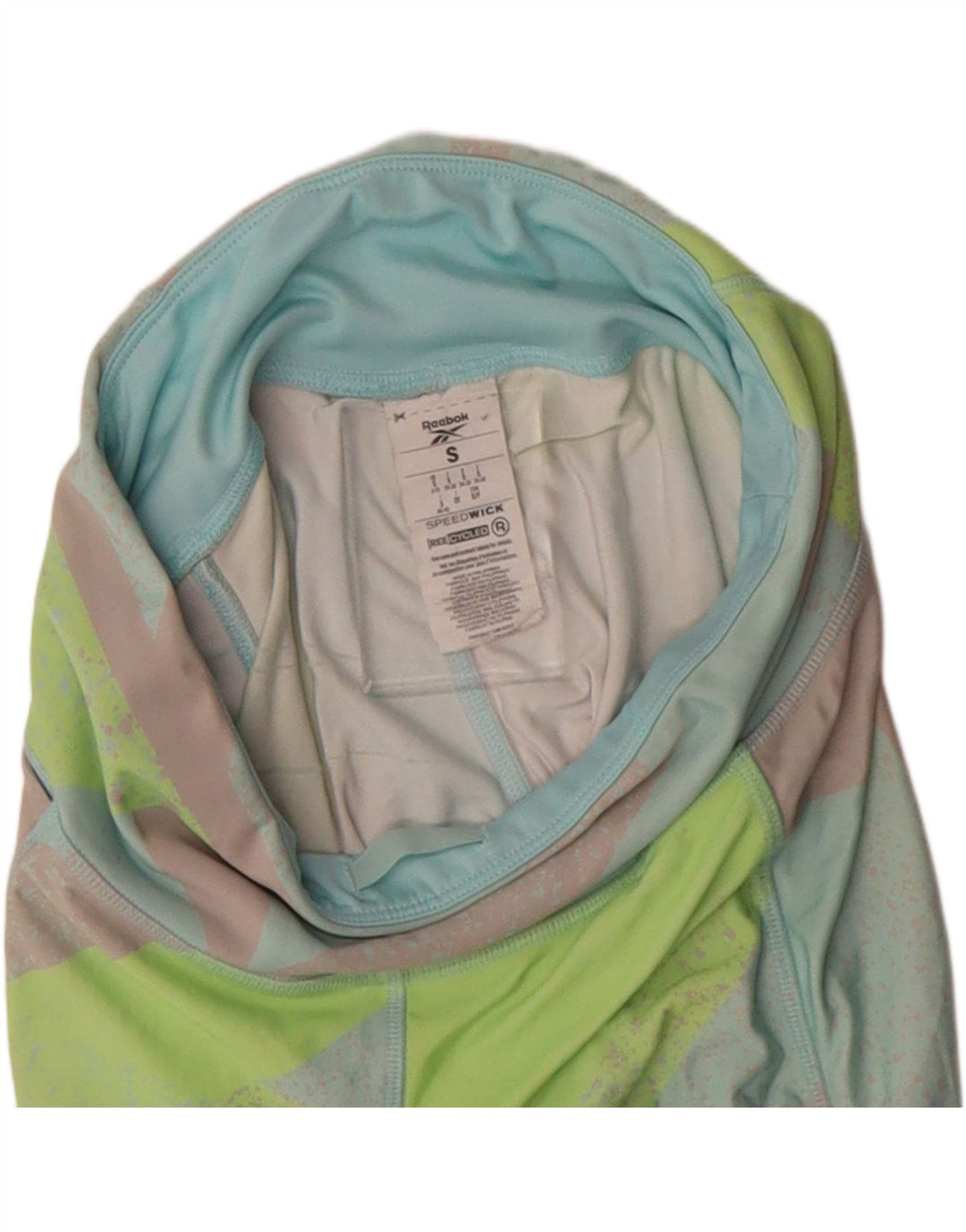REEBOK Womens Leggings UK 8/10 Small  Green Colourblock Polyester